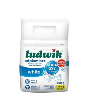 Oxygen stain remover powder for white fabrics, 500g+150g (Ludwik)