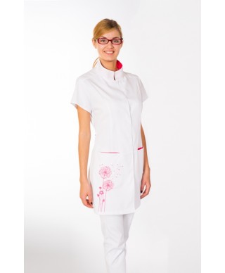 FLORIANA Women's Medical Lab Coat "Pienenīte" with embroidery