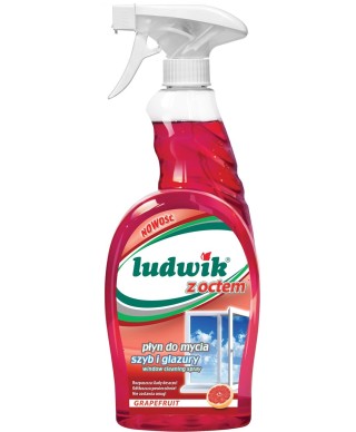 Glass and mirror cleaner with vinegar "Grapefruit", 600 ml (Ludwik)