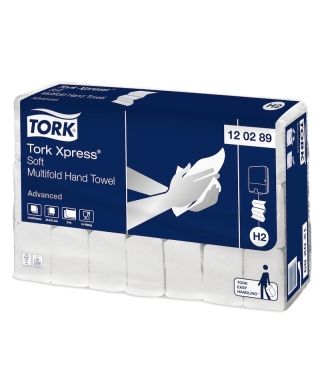 Бумажные полотенца "Tork H2 System", Z-сложение, 2 слоя, 180 шт., art. 120289