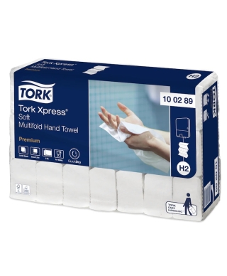 Бумажные полотенца "Tork H2 System", Z-сложение, 2 слоя, 150 шт., art. 100289