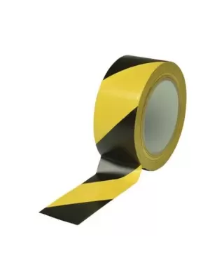 Brīdinājuma līmlente 50 mm x 33 m, melna-dzeltena