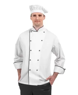 FLORIANA Chef jacket "Classic", white with black trim