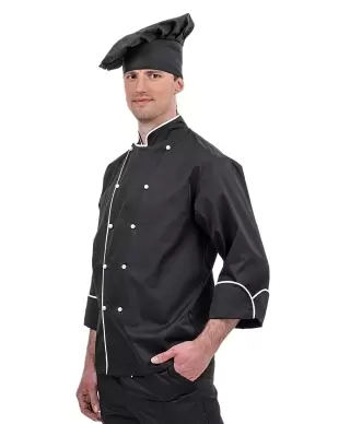 FLORIANA Chef jacket "Classic", black with white trim