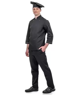 FLORIANA Chef jacket "DeLuxe", black (with mesh)
