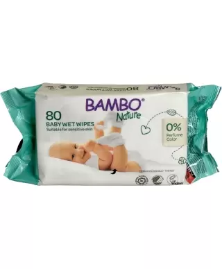 ABENA Bambo Nature детские влажные салфетки без запаха, 80 шт. (Дания)