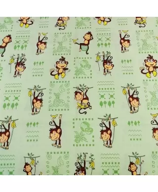 Комплект детского постельного белья (бязь) Monkey Green