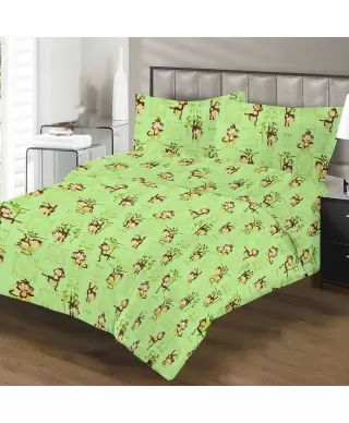 Bērnu gultas veļas komplekts (bjazs) Monkey Green