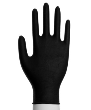 MAPA Одноразовые винило-нитриловые перчатки, без напыления, чёрные, 100 шт. Solo Black 935