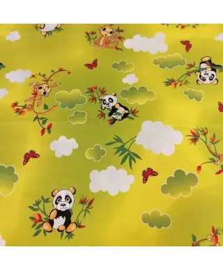 Bērnu gultas veļas komplekts (bjazs) Panda Green