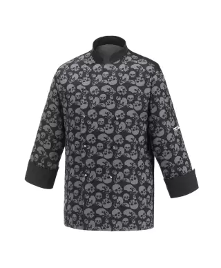 Chef jacket "Black Skulls" (with mesh)