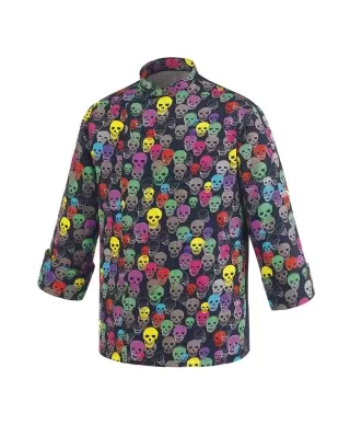 Chef jacket "Fantasy Color skulls" (with mesh)