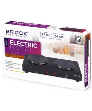 Электрическая плитка с двумя конфорками BROCK EP 200 BK