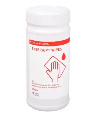 Surface disinfection wipes, alcohol free STERISEPT WIPES, 100 pcs.
