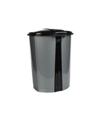 Atkritumu tvertne ar pedāli 50L, pelēka/melna
