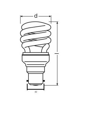 Spuldze, ekonomiska i-Light CFL Spiral 220V E14 12W 2700K