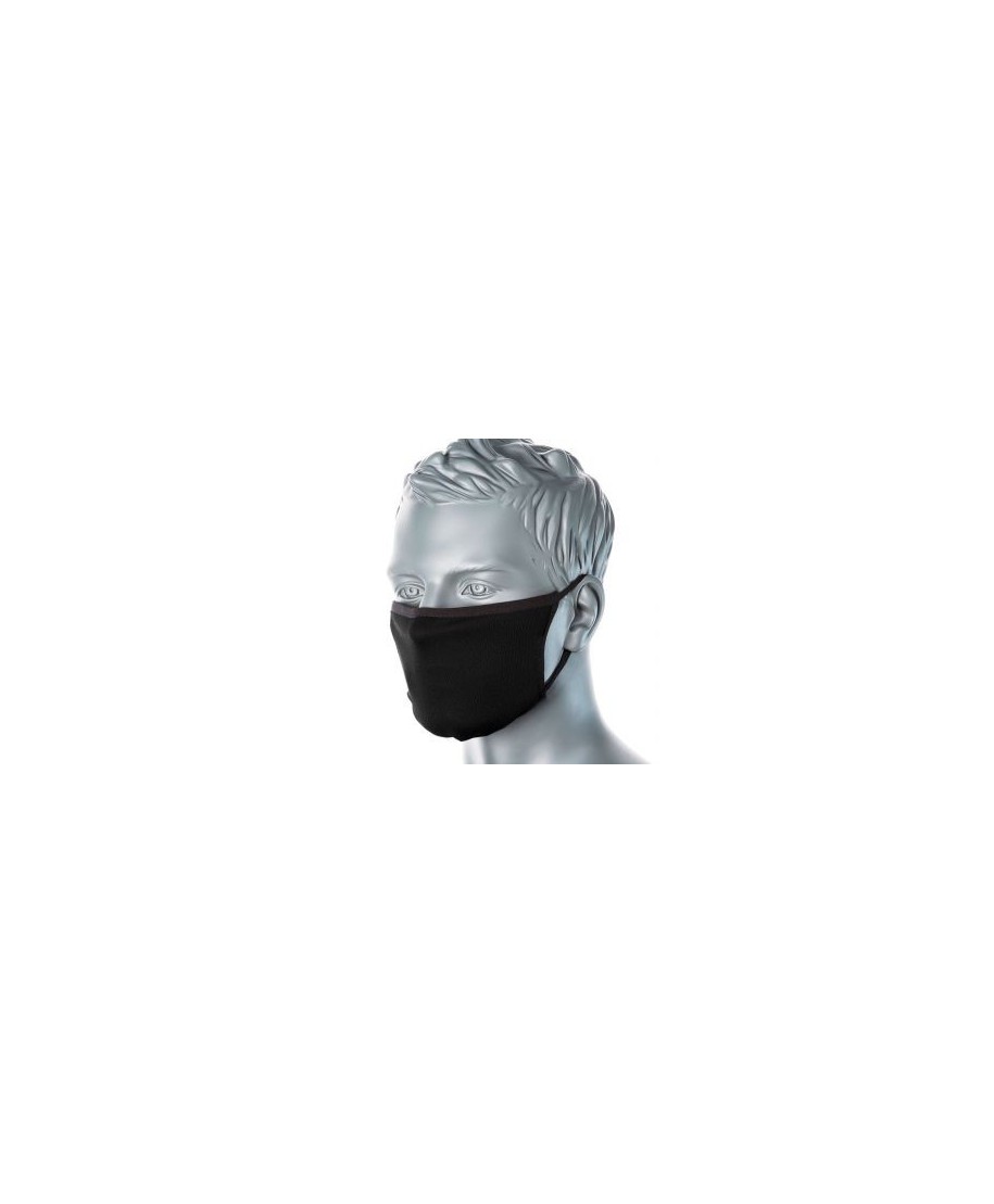Pretmikrobu sejas maska ar gumijām, auduma, melna, art.CV33