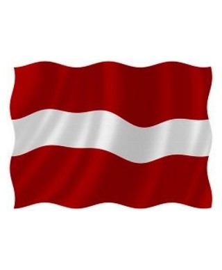 Latvijas Republikas karogs ar sēru lenti 75x150 cm, kātam