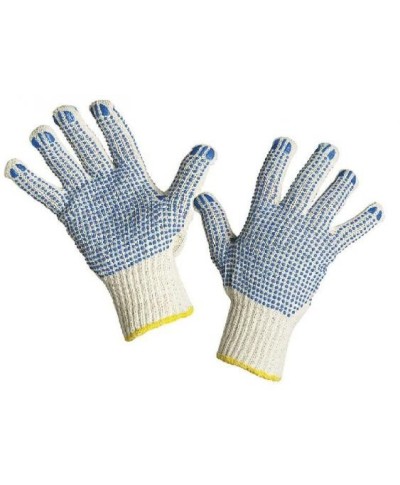 Work gloves with dots on...
