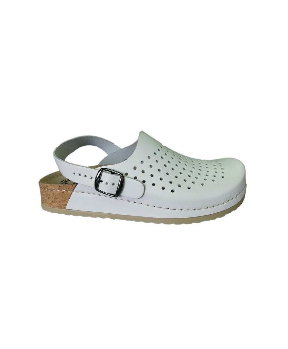 Women's leather work shoes art.8116 White