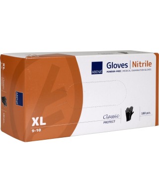 ABENA Одноразовые нитриловые перчатки, без напыления, чёрные, 200 шт. (XS - XL)