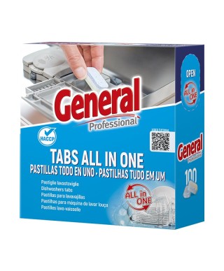 Tabletes trauku mazgāšanai trauku mazgājamās mašīnās GENERAL All-In-One, 100tab. (Sutter)
