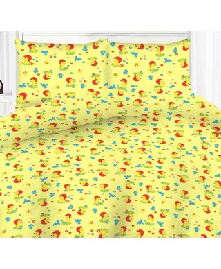 Bērnu gultas veļas komplekts (bjazs) Ezīši Yellow