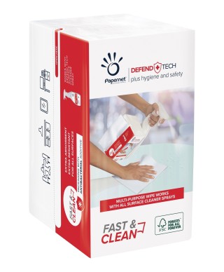 Антибактериальные бумажные салфетки “Papernet Defend Tech - Fast & Clean” 100 шт., арт. 419295